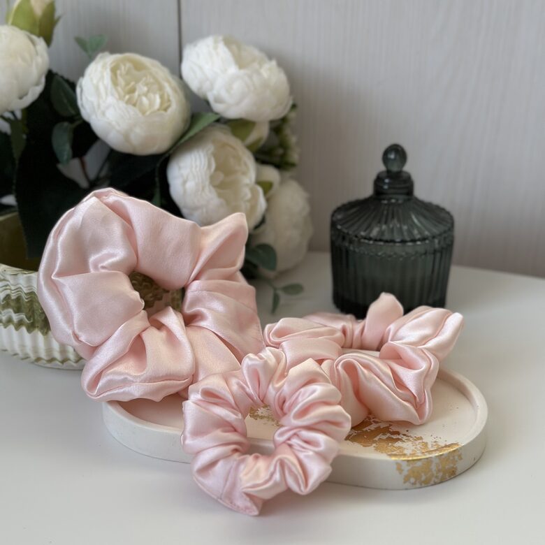 Zīda matu gumija g.rozā (Nr 02)