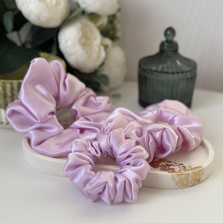 Zīda matu gumija lavandas (Nr 01)