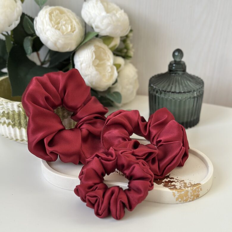 Zīda matu gumija, vīna sarkana (Nr. 50)