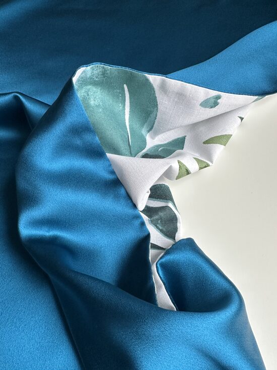 Vienpusējā zīda spilvendrāna, tirkīza 