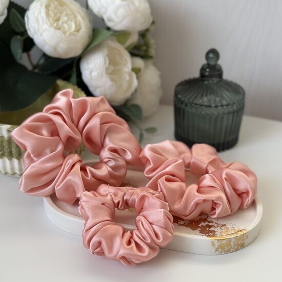 Zīda matu gumija persiku (Nr 20)