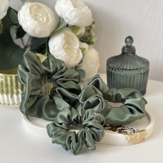 Zīda matu gumija, sūnu zaļa (Nr. 47)