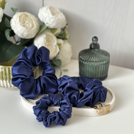 Zīda matu gumija zila (Nr 32)