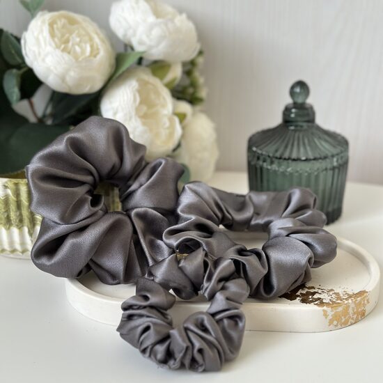 Zīda matu gumija t.pelēka (Nr 37)