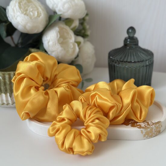 Zīda matu gumija, dzeltena (Nr. 52)