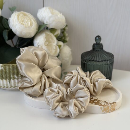 Zīda matu gumija šampanieša (Nr 15)