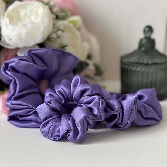 Zīda matu gumija, violeta